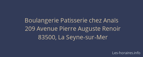 Boulangerie Patisserie chez Anaïs