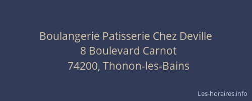 Boulangerie Patisserie Chez Deville