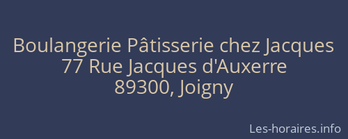 Boulangerie Pâtisserie chez Jacques