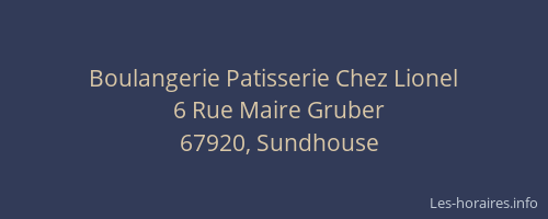 Boulangerie Patisserie Chez Lionel
