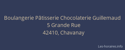 Boulangerie Pâtisserie Chocolaterie Guillemaud
