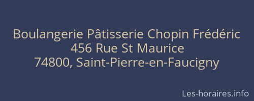 Boulangerie Pâtisserie Chopin Frédéric