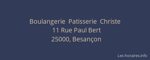 Boulangerie  Patisserie  Christe