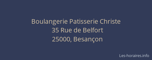Boulangerie Patisserie Christe