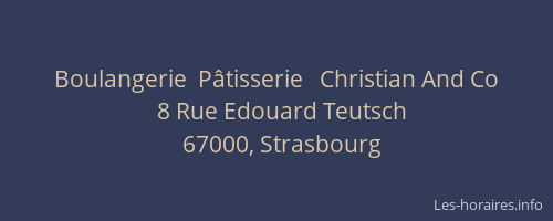 Boulangerie  Pâtisserie   Christian And Co