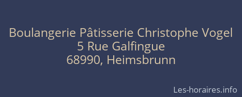 Boulangerie Pâtisserie Christophe Vogel