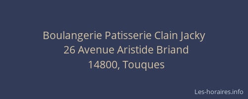 Boulangerie Patisserie Clain Jacky