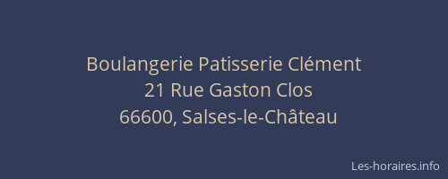 Boulangerie Patisserie Cl&eacute;ment