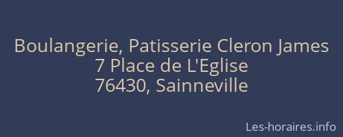 Boulangerie, Patisserie Cleron James