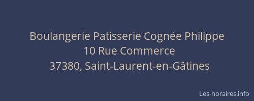 Boulangerie Patisserie Cogn&eacute;e Philippe
