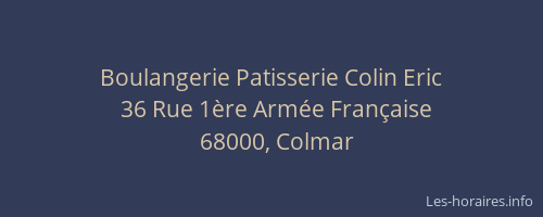 Boulangerie Patisserie Colin Eric