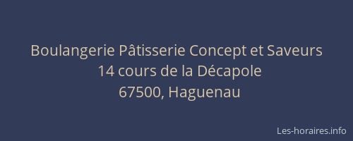 Boulangerie Pâtisserie Concept et Saveurs