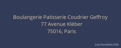 Boulangerie Patisserie Coudrier Geffroy