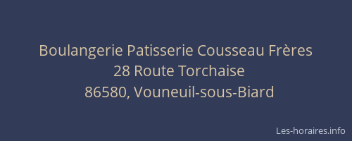 Boulangerie Patisserie Cousseau Fr&egrave;res
