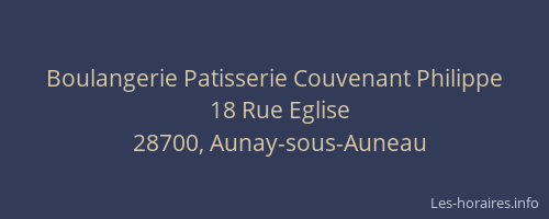 Boulangerie Patisserie Couvenant Philippe