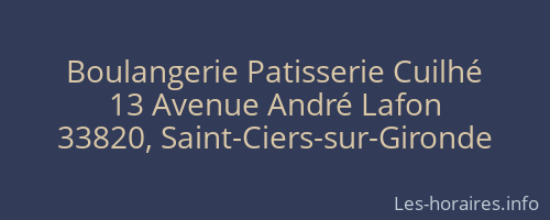 Boulangerie Patisserie Cuilhé