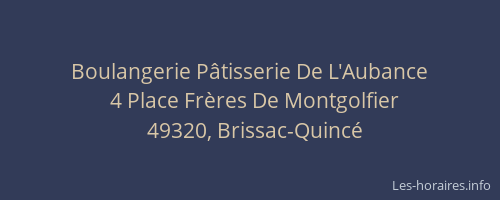 Boulangerie Pâtisserie De L'Aubance