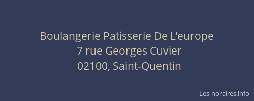 Boulangerie Patisserie De L'europe