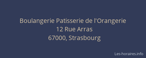 Boulangerie Patisserie de l'Orangerie