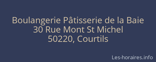 Boulangerie Pâtisserie de la Baie