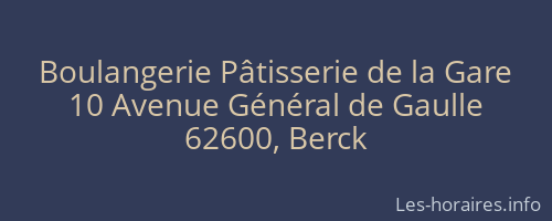 Boulangerie Pâtisserie de la Gare