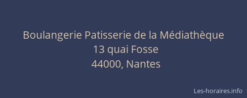 Boulangerie Patisserie de la Médiathèque