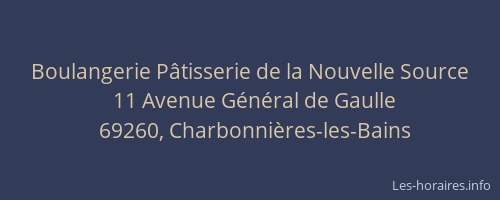 Boulangerie Pâtisserie de la Nouvelle Source