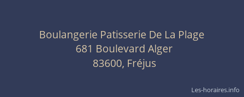 Boulangerie Patisserie De La Plage