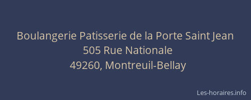 Boulangerie Patisserie de la Porte Saint Jean