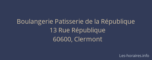 Boulangerie Patisserie de la R&eacute;publique