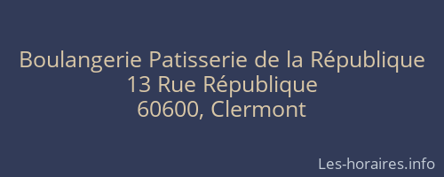 Boulangerie Patisserie de la République
