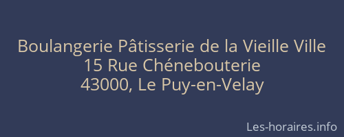 Boulangerie Pâtisserie de la Vieille Ville
