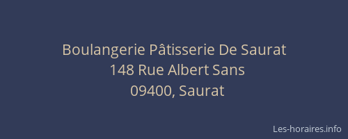 Boulangerie Pâtisserie De Saurat