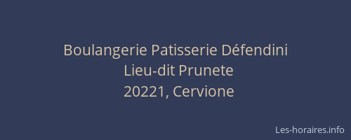Boulangerie Patisserie D&eacute;fendini