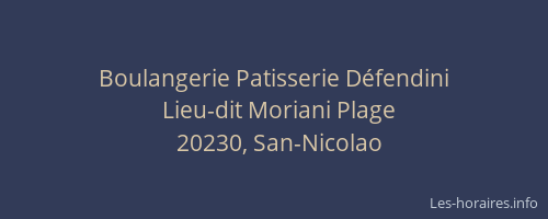 Boulangerie Patisserie D&eacute;fendini