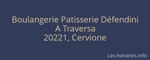 Boulangerie Patisserie Défendini