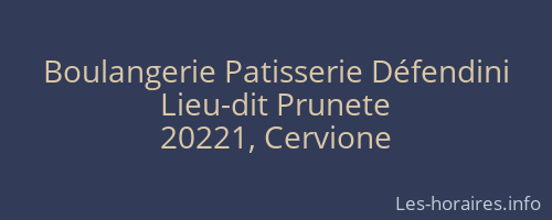 Boulangerie Patisserie Défendini