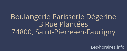 Boulangerie Patisserie Dégerine