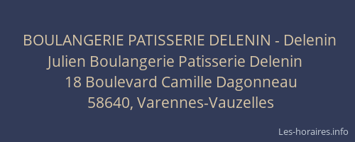 BOULANGERIE PATISSERIE DELENIN - Delenin Julien Boulangerie Patisserie Delenin