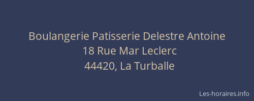 Boulangerie Patisserie Delestre Antoine