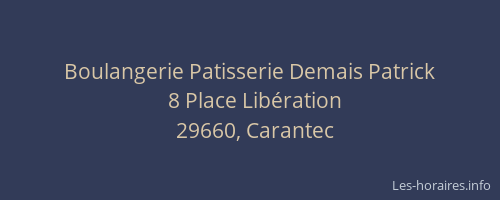 Boulangerie Patisserie Demais Patrick
