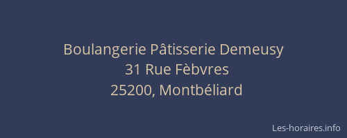 Boulangerie Pâtisserie Demeusy