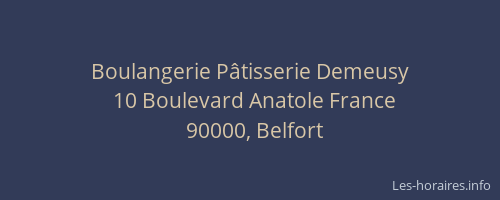Boulangerie Pâtisserie Demeusy