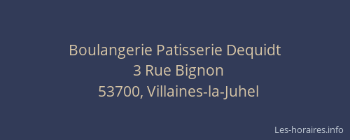 Boulangerie Patisserie Dequidt