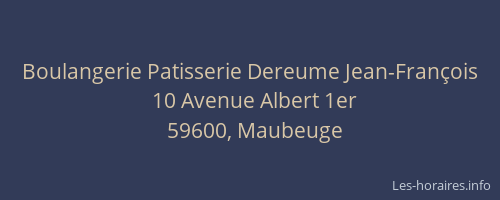 Boulangerie Patisserie Dereume Jean-François