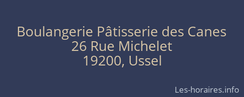 Boulangerie Pâtisserie des Canes