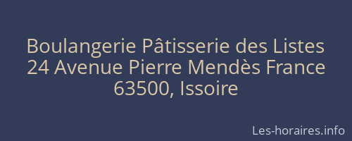 Boulangerie Pâtisserie des Listes