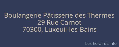 Boulangerie Pâtisserie des Thermes