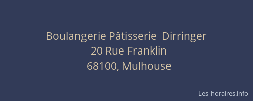 Boulangerie Pâtisserie  Dirringer