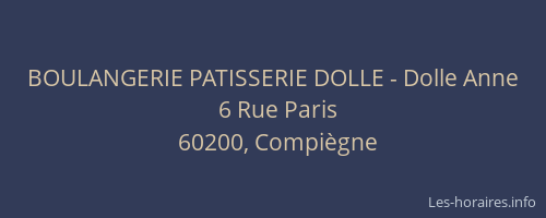BOULANGERIE PATISSERIE DOLLE - Dolle Anne